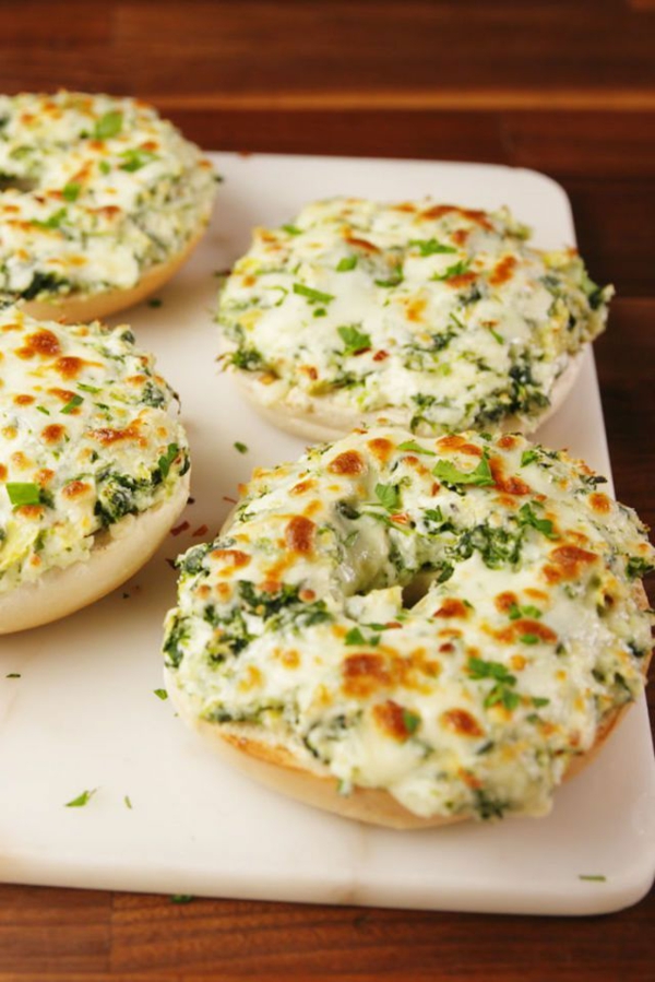 Recettes aux épinards frais excellente recette de bagels recettes avec des idées de bagel aux épinards frais