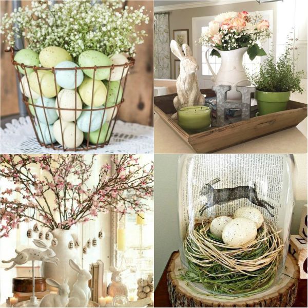Idées de buisson de Pâques avec des éléments végétaux