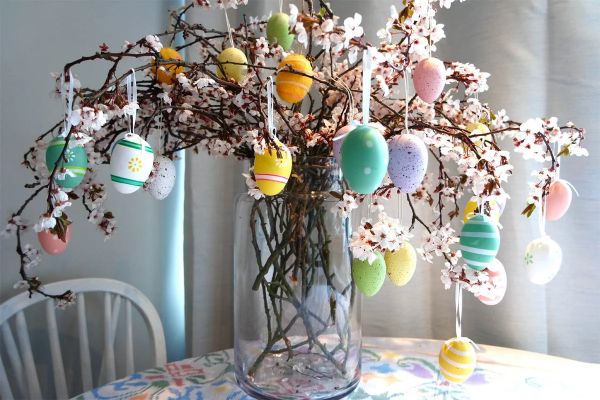 Oeufs de Pâques en verre Idées de buisson de Pâques
