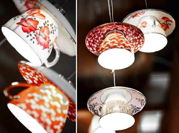 lampes suspendues modernes à partir de tasses