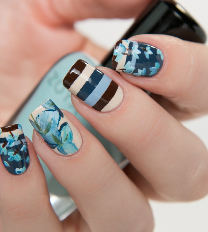 combiner plusieurs couleurs dessins d'ongles ongles tendances couleurs de vernis à ongles