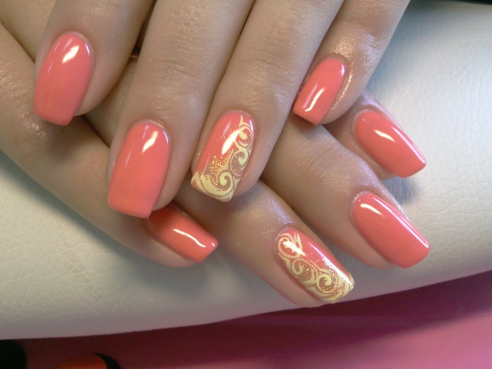 ongles en gel élégants avec un beau motif vernis à ongles tendances vernis à ongles couleurs ongles motif