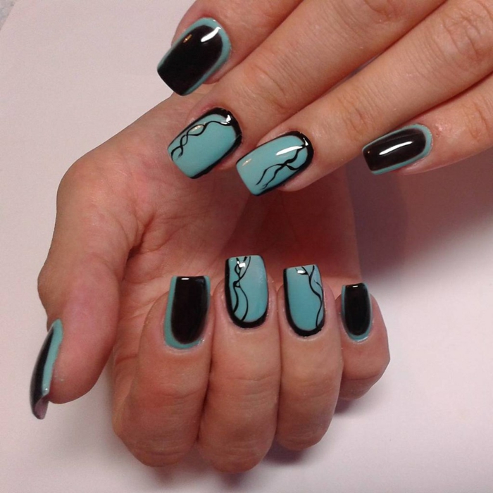 combiner deux couleurs tendance dessins d'ongles modèles d'ongles tendances de vernis à ongles