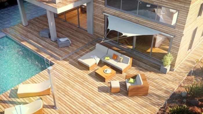 vista aerea protezione solare giardino design