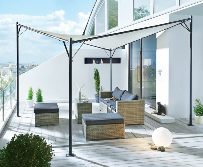 design del giardino per la protezione solare del padiglione