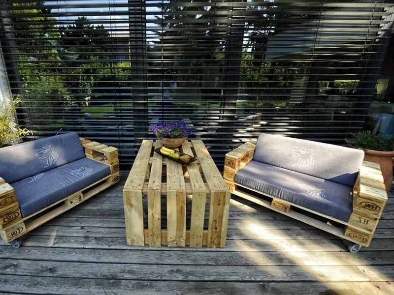 Euro raklapokból készült teraszbútor Raklapötletek terasz