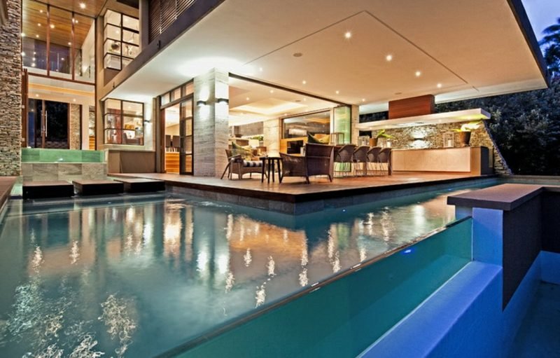Dream home South Africa grande area salotto con piscina dalla terrazza Casa di lusso Sudafrica SGNW