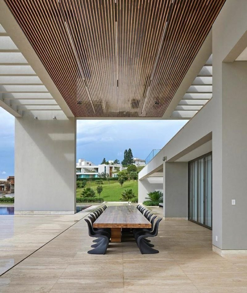 Zona pranzo in terrazza belle case casa dell'architetto brasile