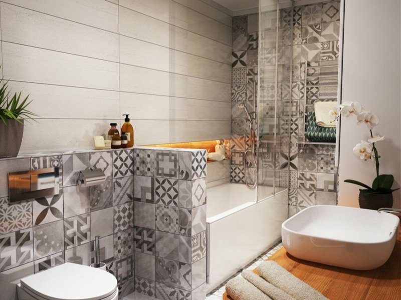 hangulatos patchwork folyik az álom fürdőszobában