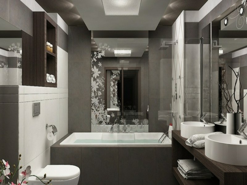 monokróm színek az álom fürdőszobában