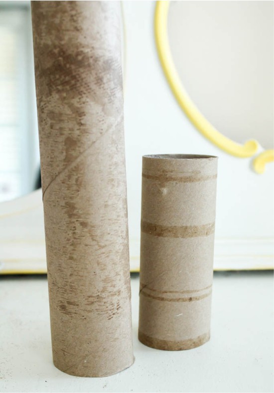 Toilet roll and paper towel roll