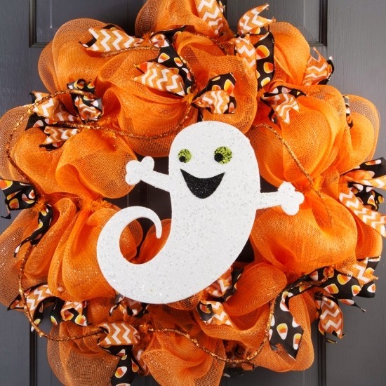 Ötletek szellem kézműves halloween szellem ajtó koszorú