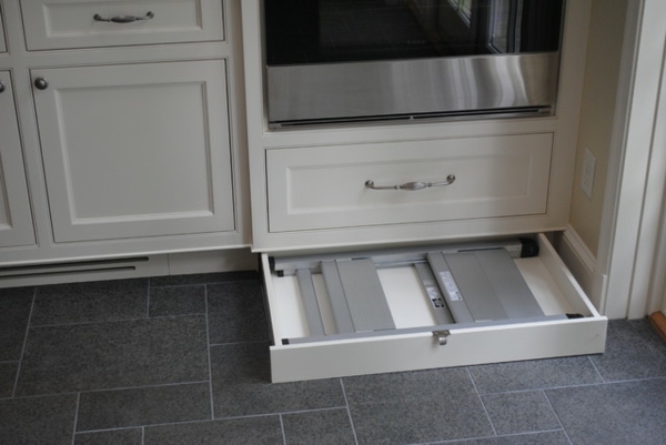 Meuble cuisine sol gris idée tiroir blanc Meuble cuisine gris tiroir blanc
