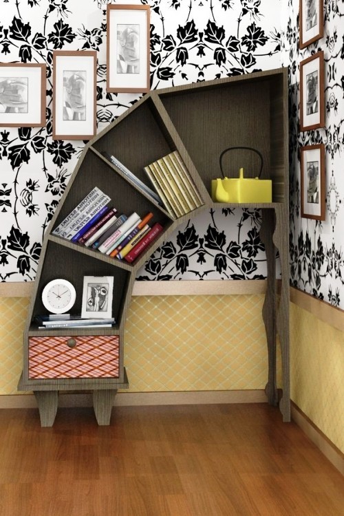 jedinstveno kreativne police za knjige i police za knjige odškrinute police za zabavu na dugim nogama