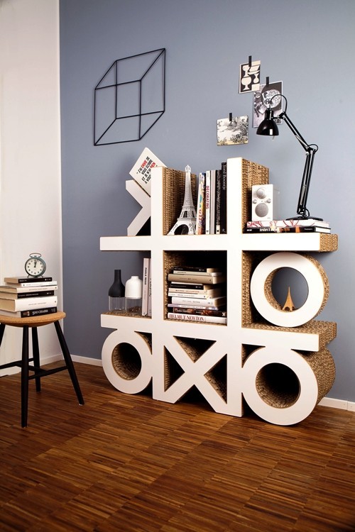 jedinstvene kreativne police za knjige i police za knjige tic tac toe polica za igru ​​smiješne