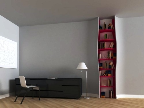 jedinstveno kreativne police za knjige i police za knjige koje dijele zid sa rasvjetom