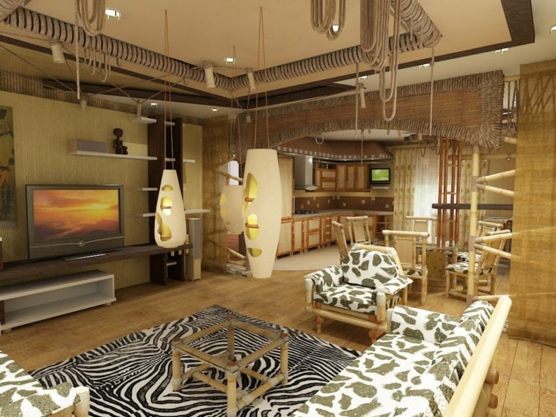 Marokanske lampe drveni namještaj izvorni dnevni boravak