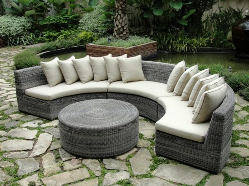 Cuscini da esterno arredo lounge Soffa mobili da salotto mobili da esterno chic in rattan mobili in polyrattan