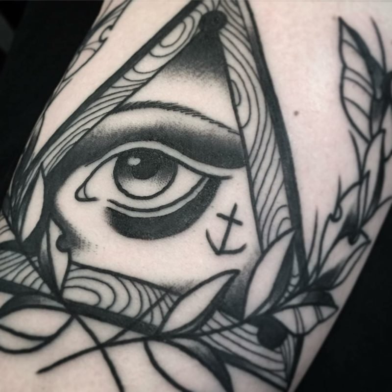fekete -fehér szem tetoválás sablon