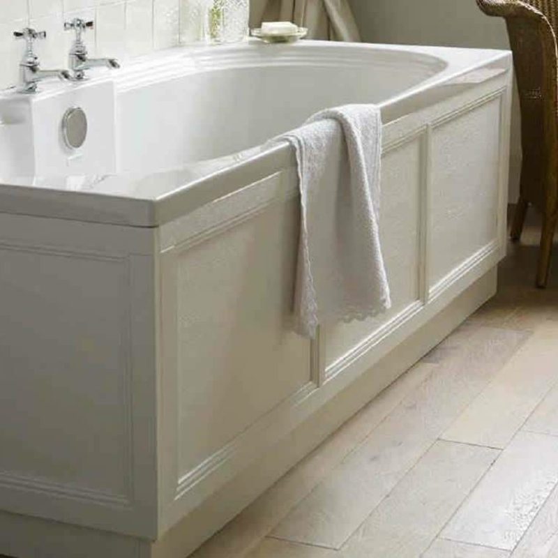 Bijele drvene ploče obložene kadom panel za kupku baština panel za kupanje