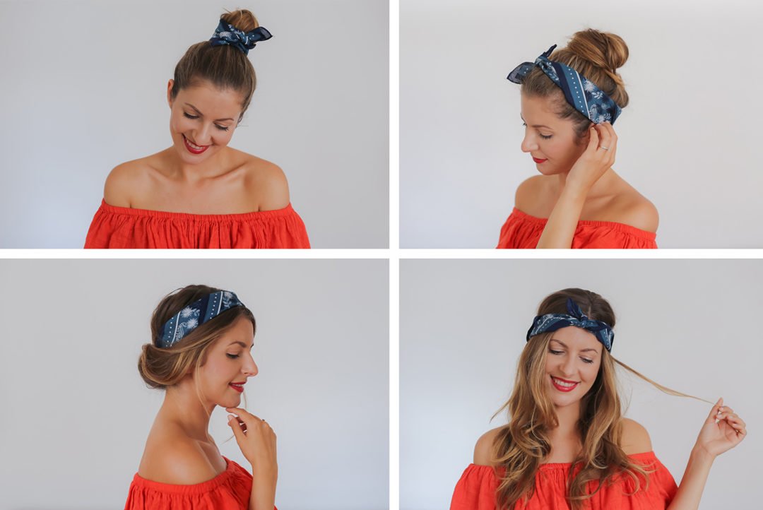 Idee cravatta bandana per acconciature