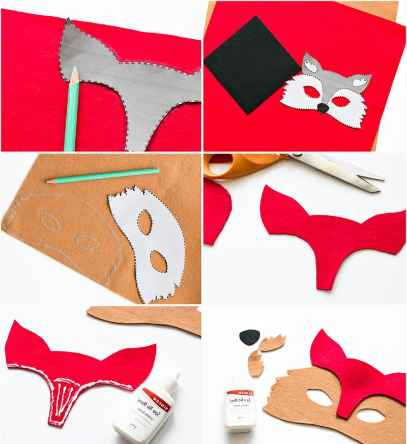 Istruzioni con tessuto in feltro - armeggiare maschera animale fai da te Istruzioni con tessuto in feltro - armeggiare maschera animale fai da te