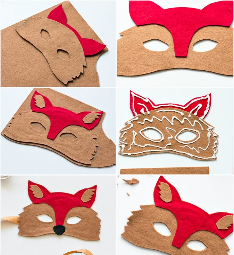 Istruzioni con tessuto in feltro - armeggiare maschera animale fai da te Istruzioni con tessuto in feltro - armeggiare maschera animale fai da te