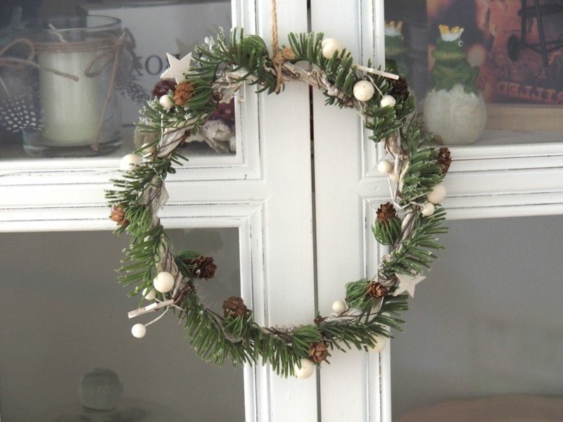 Tinker božićni vijenac Ručni radovi od prozora Božićni vijenac od prirodnih materijala