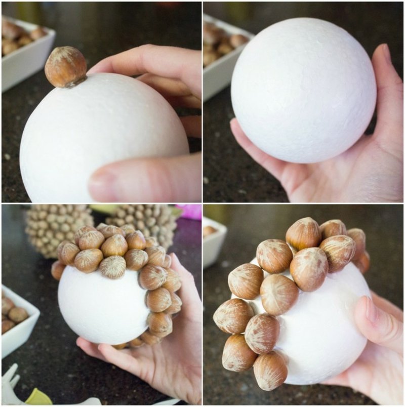 izvrsne božićne kuglice s orasima Ručni radovi od prirodnih materijala Božićne božićne kugle