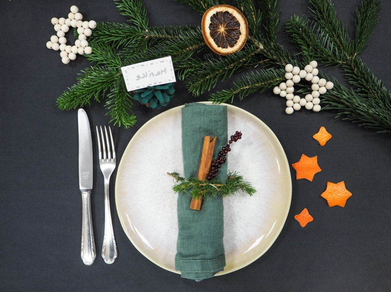 Ukras za stol Božićni štapić cimeta kriške naranče Sto ukrašava svečani Božić