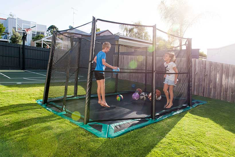 Trampolino da pavimento con rete di sicurezza per bambini piccoli Rete di sicurezza per bambini del parco giochi per trampolino da pavimento