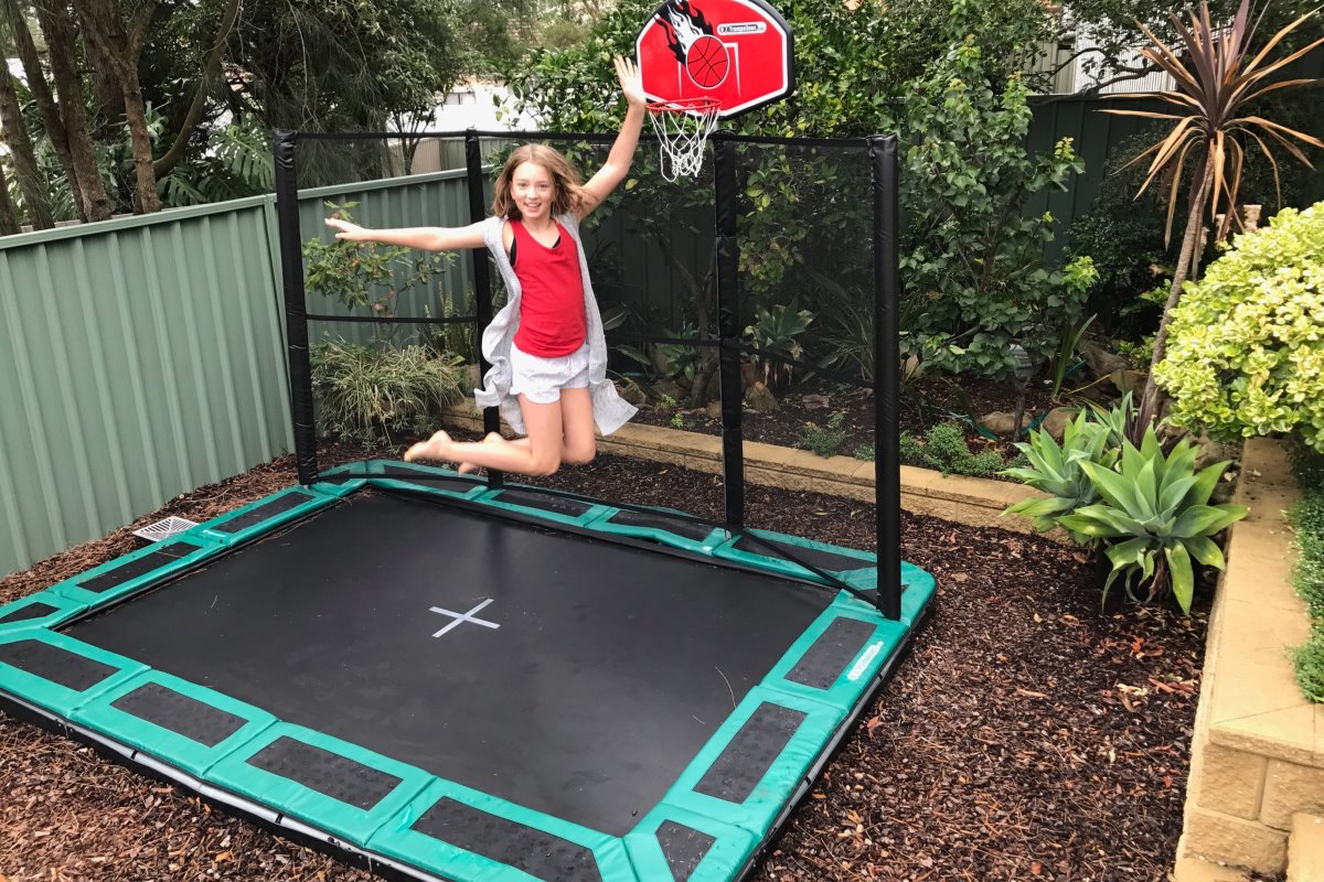 trampolino a livello del pavimento basket allegri giochi per bambini Trampolino a terra campo da basket parco giochi per bambini
