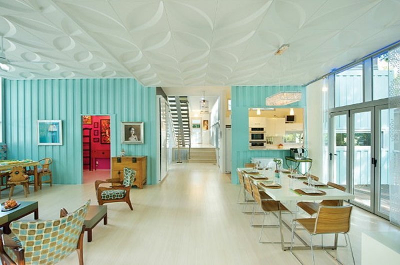 maison conteneur Maison d'architecte moderne salon