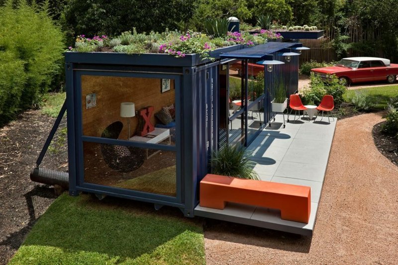 toit d'auberge de maison de conteneur