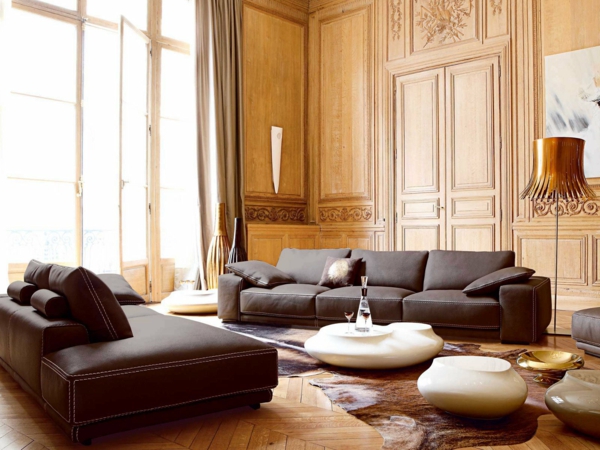 bútorozott nappali asztalok elegáns kanapék nappali berendezése elegáns kanapék asztalok design