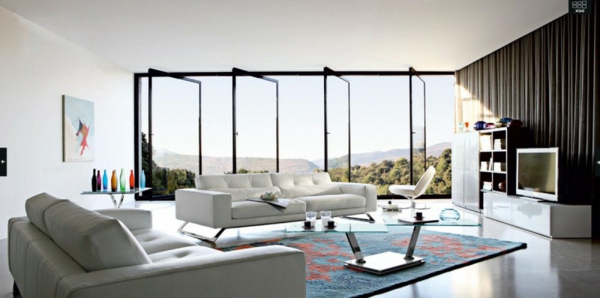 nappali design fehér nappali bútor panorámaablakok nappali design fehér nappali bútor