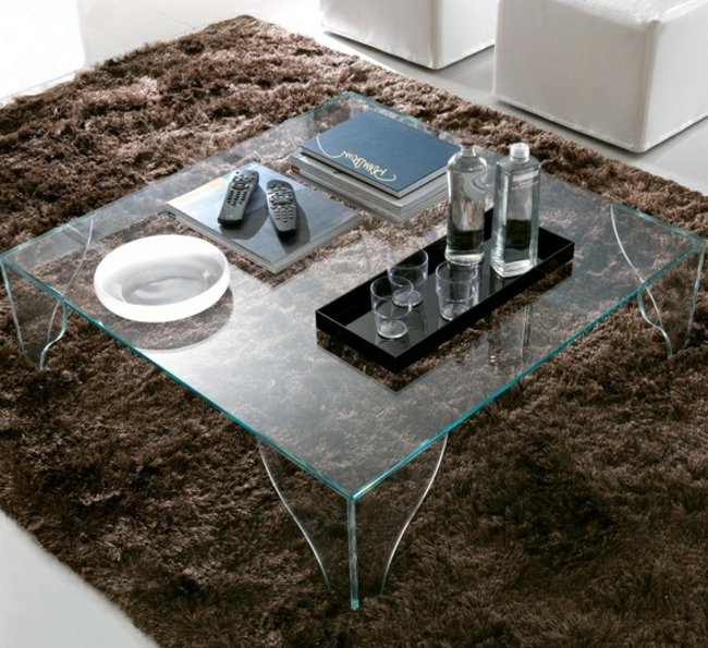 Tavolino interamente in vetro, super elegante Tavolino moderno gambe in vetro, piano elegante
