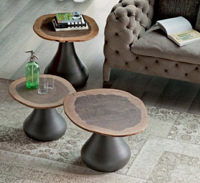 Tavolini pannelli in legno design originale Tavolino moderno in legno