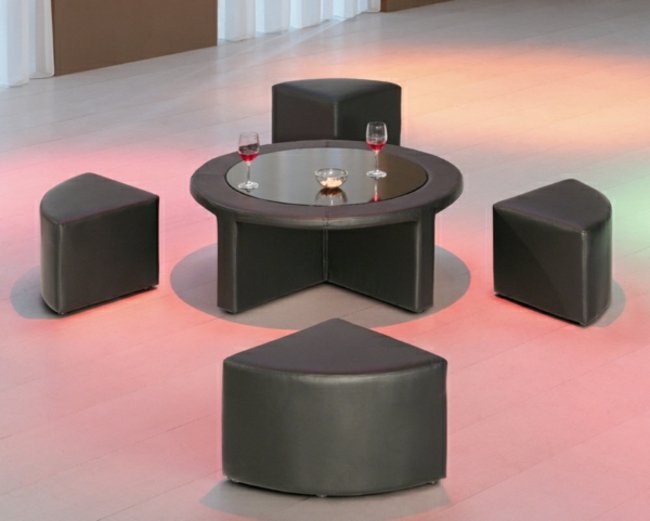 Tavolino con sgabelli in pelle Comodino sgabello moderno sgabello pratico