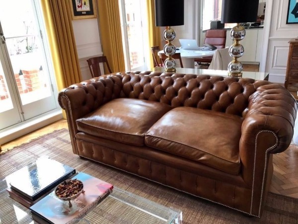 divano chesterfield in pelle marrone decorazione marrone del divano chesterfield