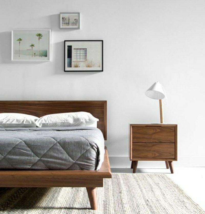 Immagini di decorazione della parete in stile scandinavo puristico dell'arredamento della camera da letto Idee per la camera da letto immagini di decorazione