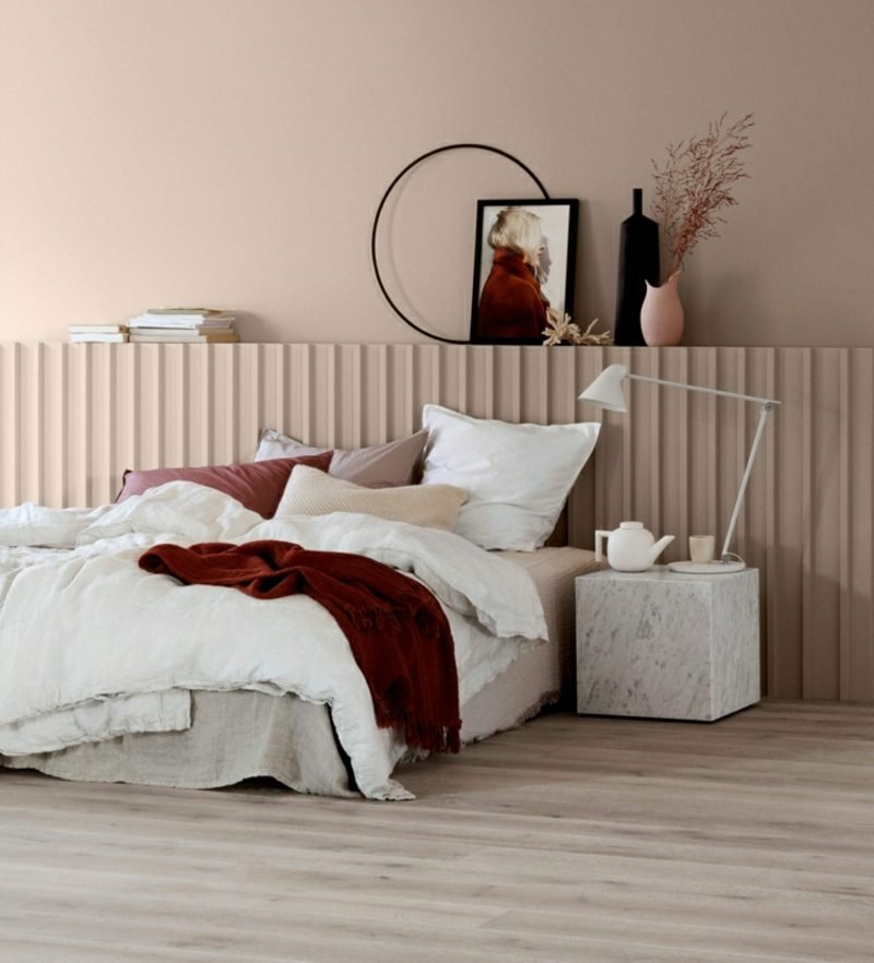 Design della parete della camera da letto rosa pastello aspetto stupendo Souvenir di immagini della camera da letto deco