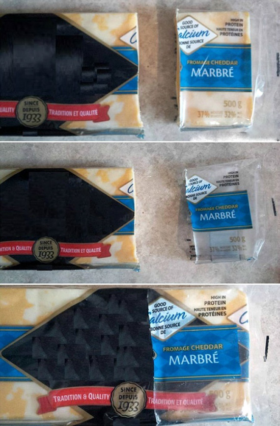Kaas in verpakking