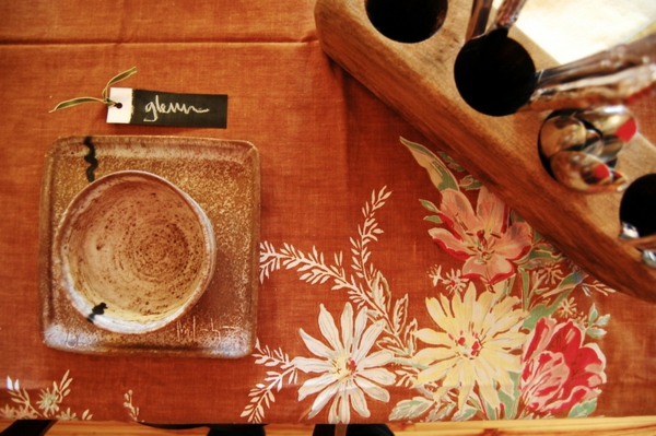 Dîner cuisine tasse fleurs