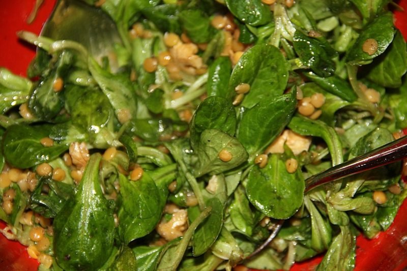 Saláták Alacsony kalóriatartalmú receptek Báránysaláta lencsével Saláta kalóriatartalmú báránysaláta lencsével