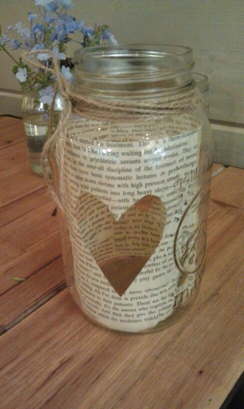 Barattoli di vetro Cuore Giornale Deco