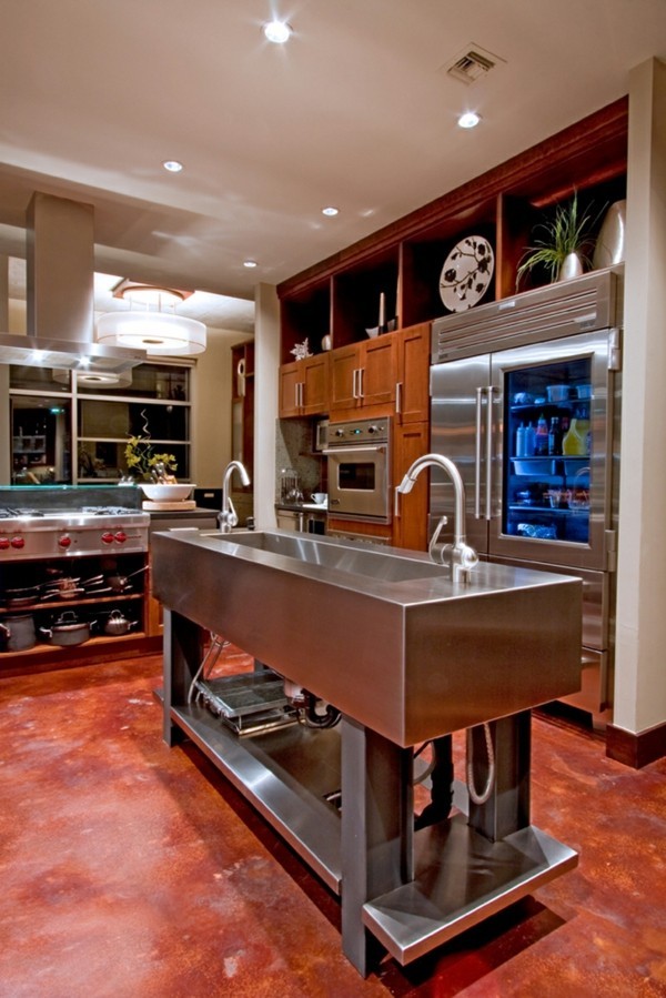 kombinirati drvo i metal moderna kuhinja eklektičan kuhinjski namještaj