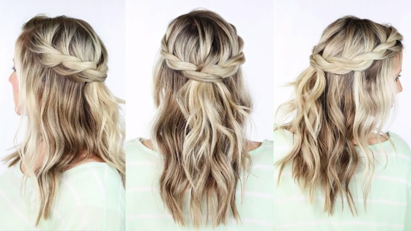 coiffure cascade cheveux tressés