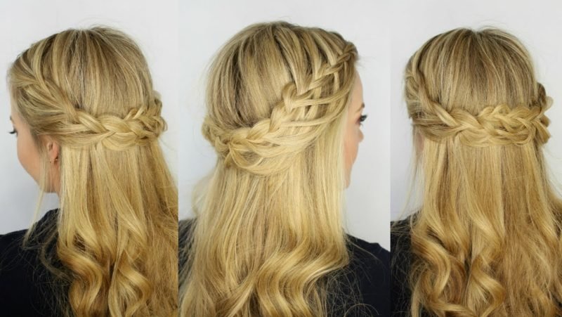 Coiffures tressées look romantique semi-ouvert