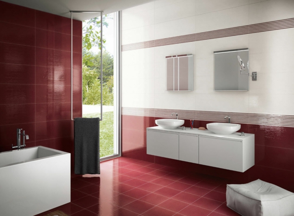 combinando piastrelle rosse e bianche idee per piastrelle per bagno esempi di colori per piastrelle da bagno